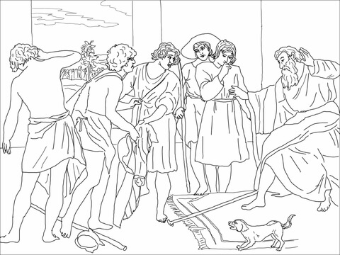 Joseph'S Bloody Coat Brought To Jacob Coloring Page